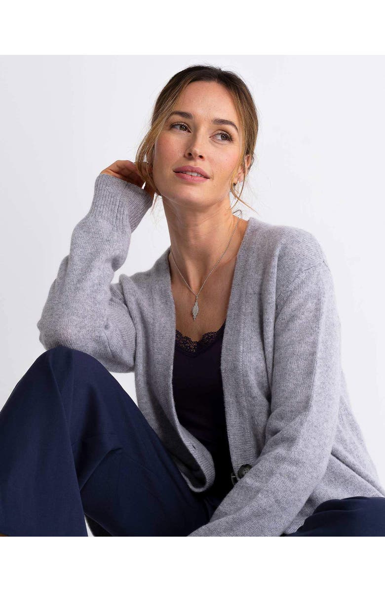Kettlewell Boyfriend V-Neck Cardigan, Alternate, color, Silver Marl
