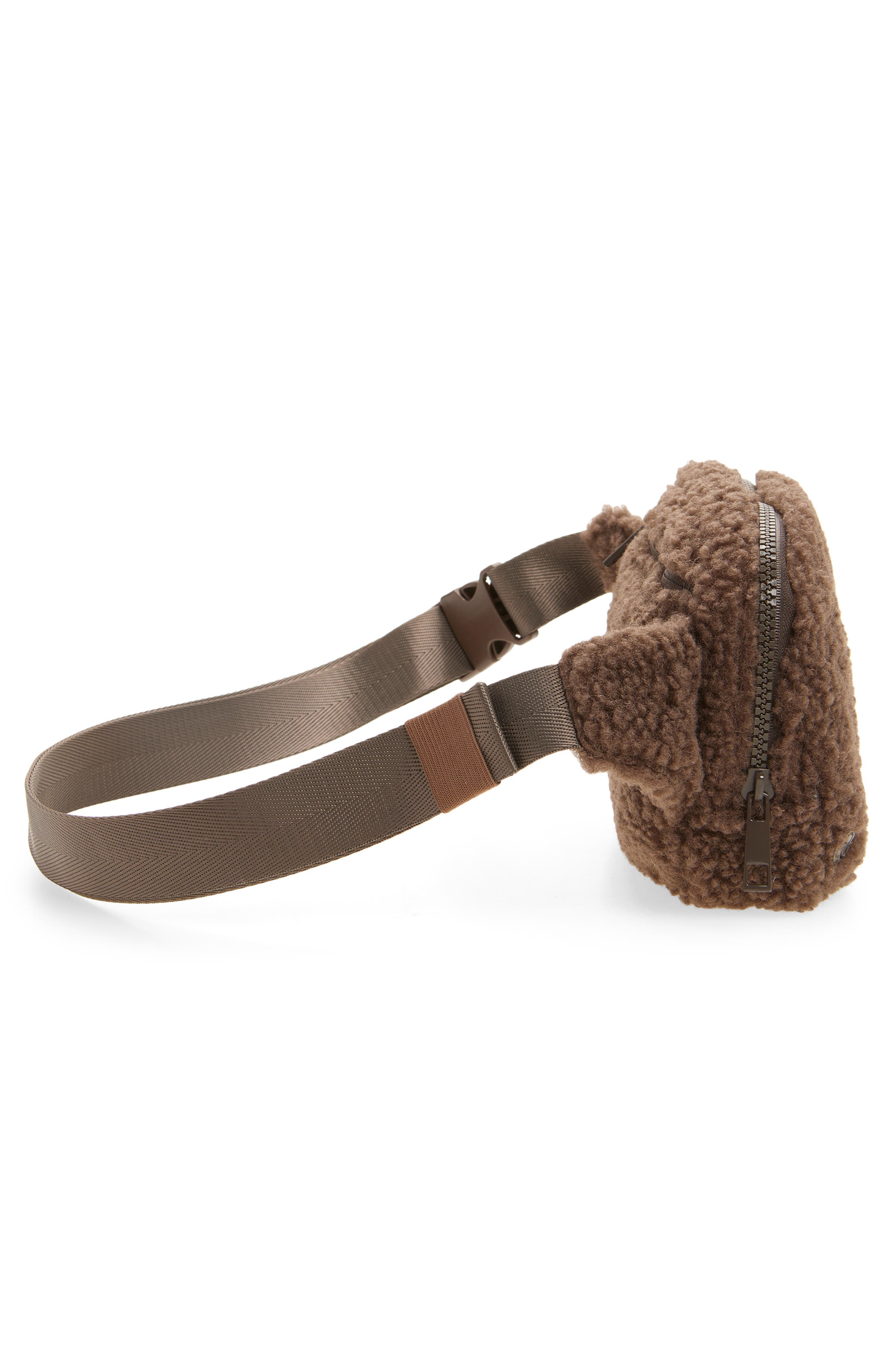 Zella Faux Shearling Crossbody, Alternate, color, Brown Mole