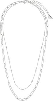 Sterling Forever Leah Layered Chain Necklace
