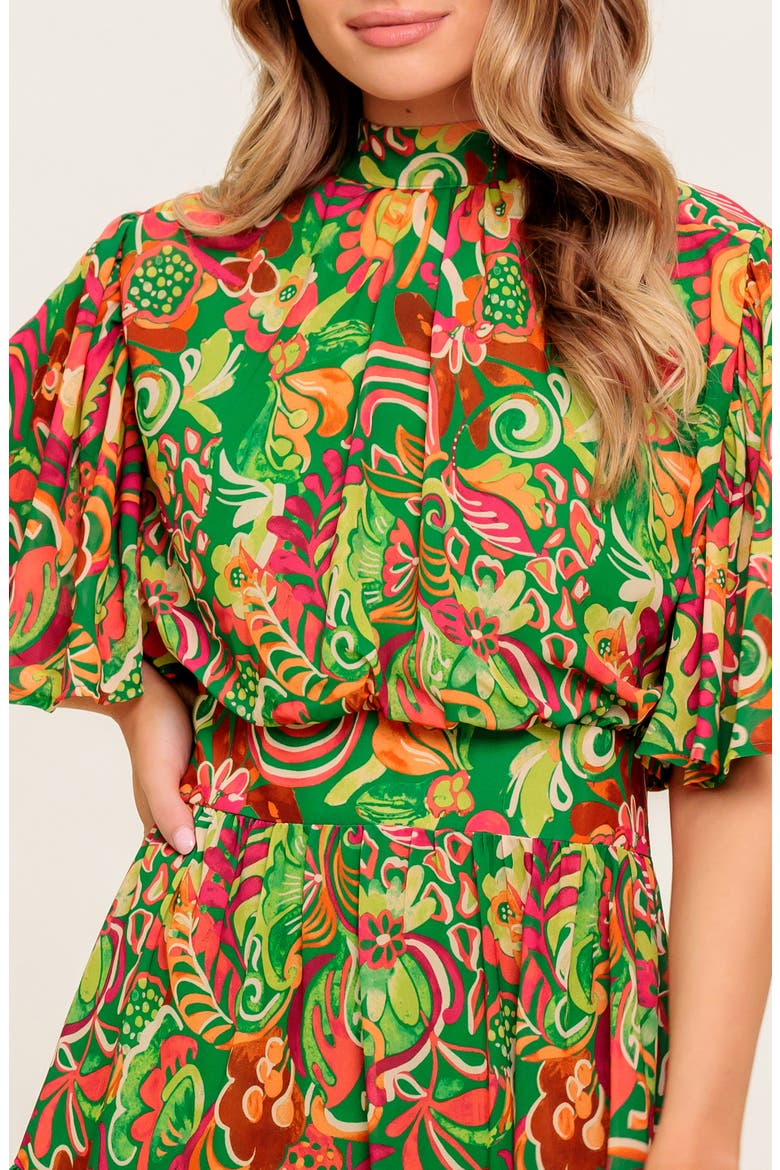 Print Minidress, Alternate, color, GREEN