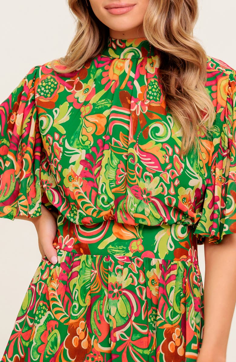 FLYING TOMATO Print Minidress, Alternate, color, Green