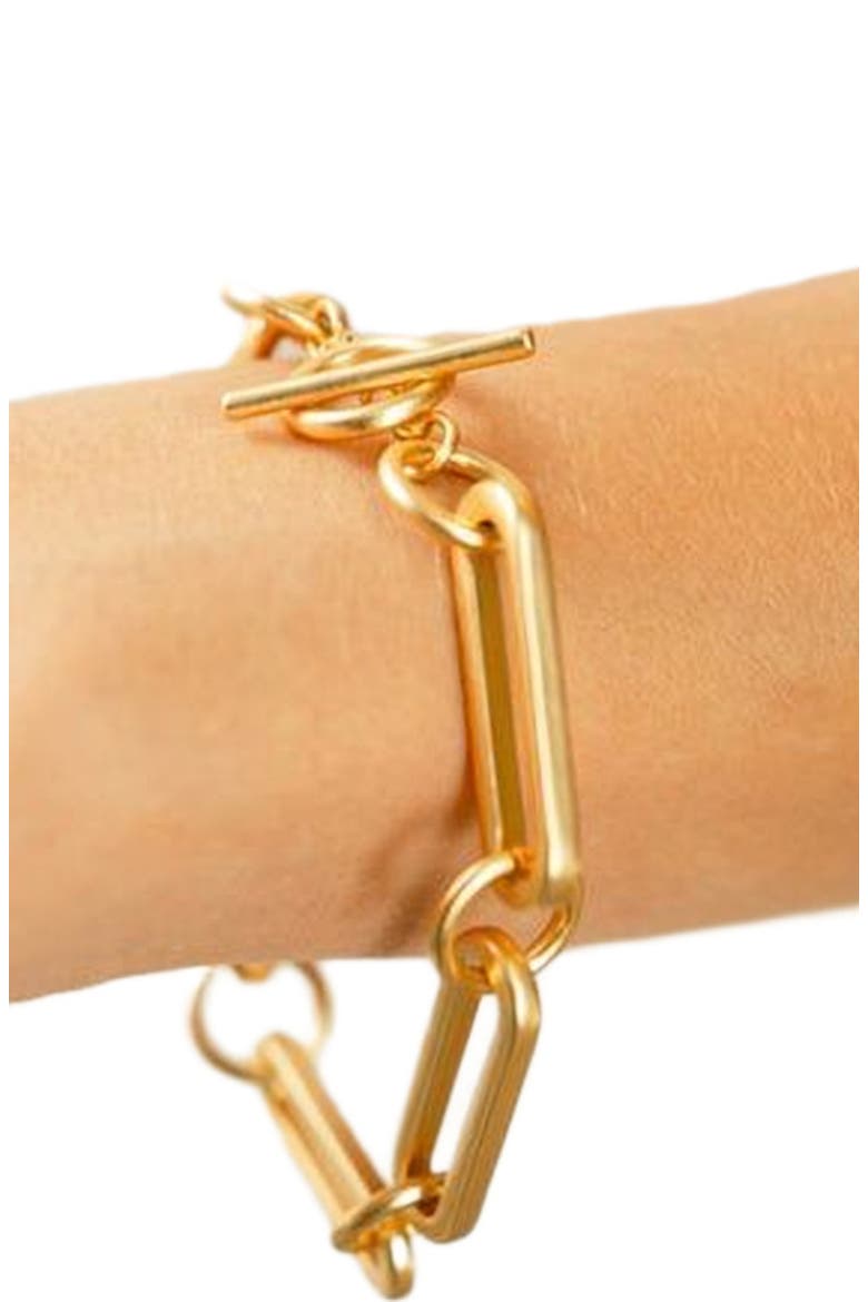 Lia Link Bracelet, Alternate, color, Gold