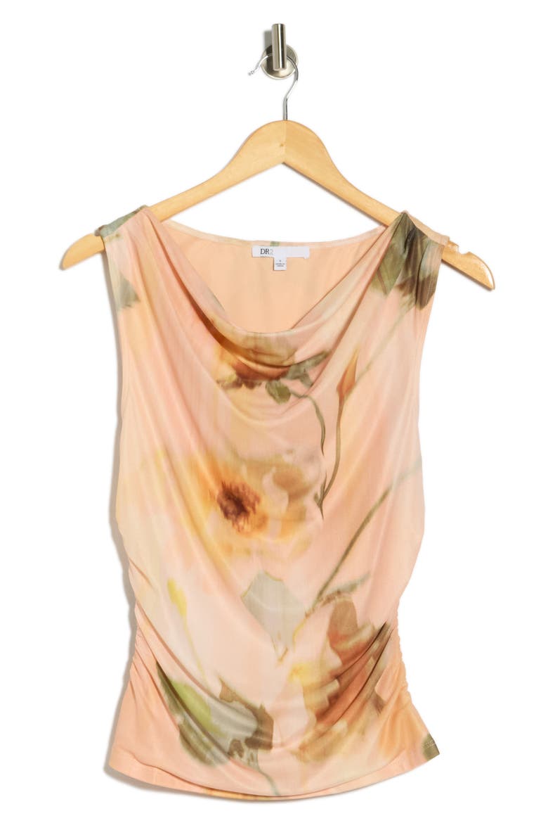 Print Mesh Top, Alternate, color, LIGHT PEACH