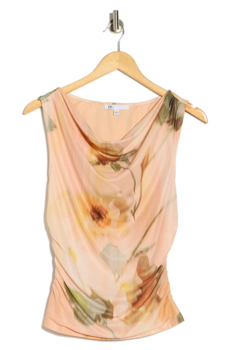 DR2 by Daniel Rainn Print Mesh Top, Main, color, Light Peach