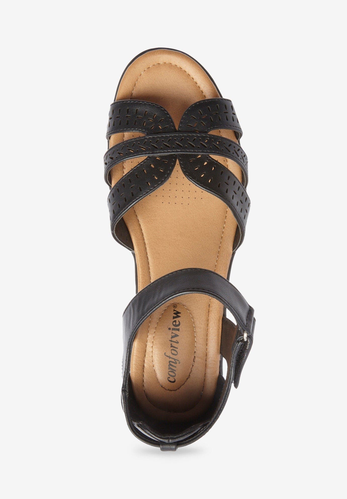 Comfortview The Christiana Sandal, Alternate, color, Black