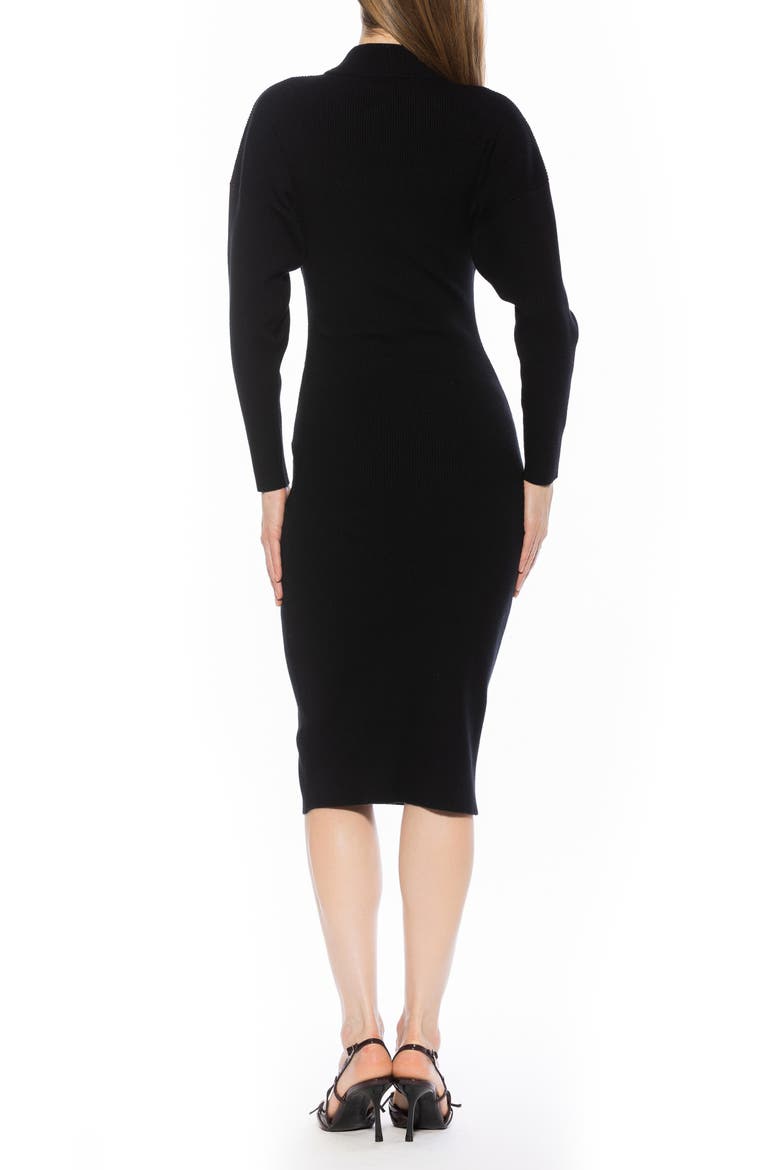INDIGO MIDI KNIT DRESS, Alternate, color, BLACK