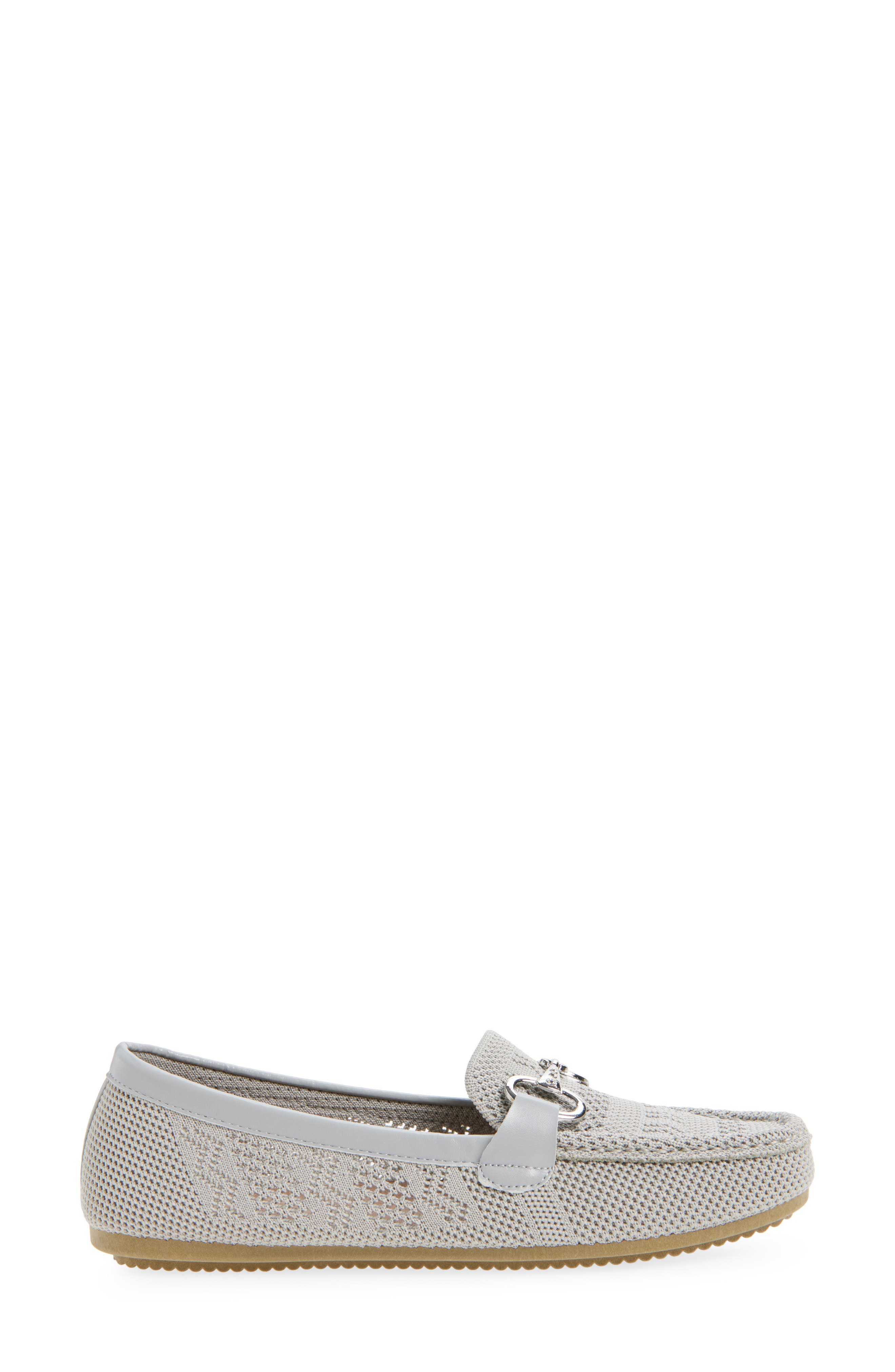 Tristan Rhinestone Bit Knit Loafer, Alternate, color, GREY