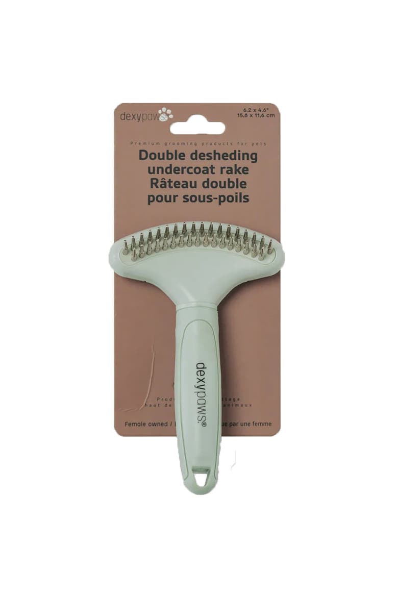 Pet Double Deshedding Undercoat Rake, Sage Green, Grooming Tool, Main, color, Green