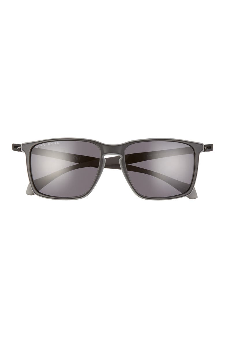 57mm Rectangle Retro Sunglasses, Main, color, GREY