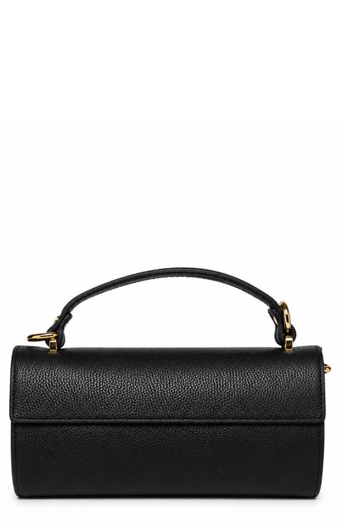 Evelina Leather Top Handle Clutch