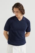 Brunello Cucinelli Cotton English rib knit polo
