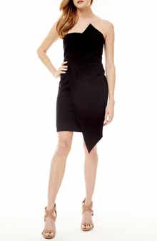 BY DESIGN Audrey Strapless Asymmetrical Hem Dress