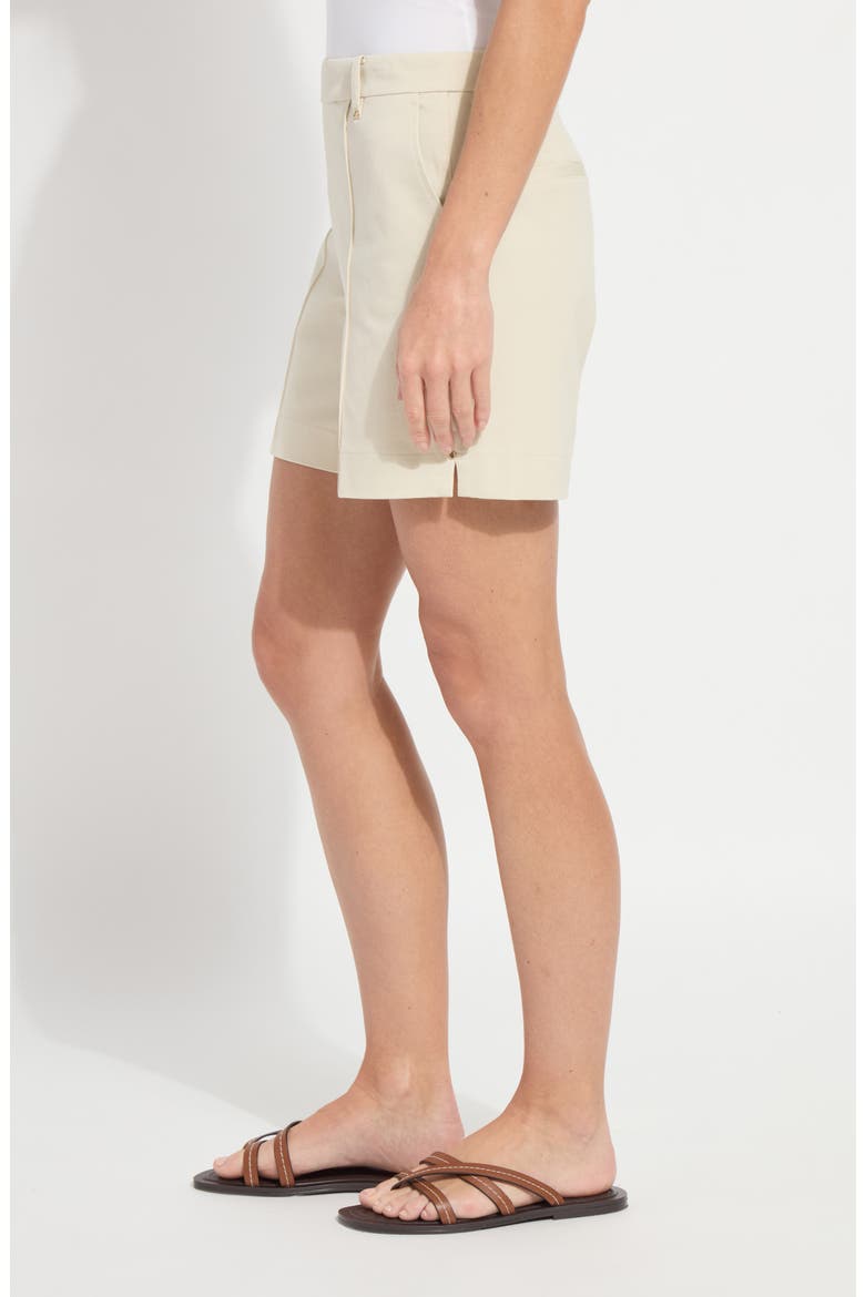 'Lyssentials Amanda Stretch Twill Shorts, Alternate, color, BEIGE