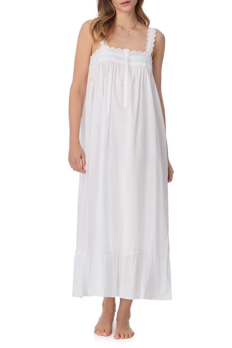 Sleeveless Cotton Lawn Ballet Nightgown, Main, color, WHITE