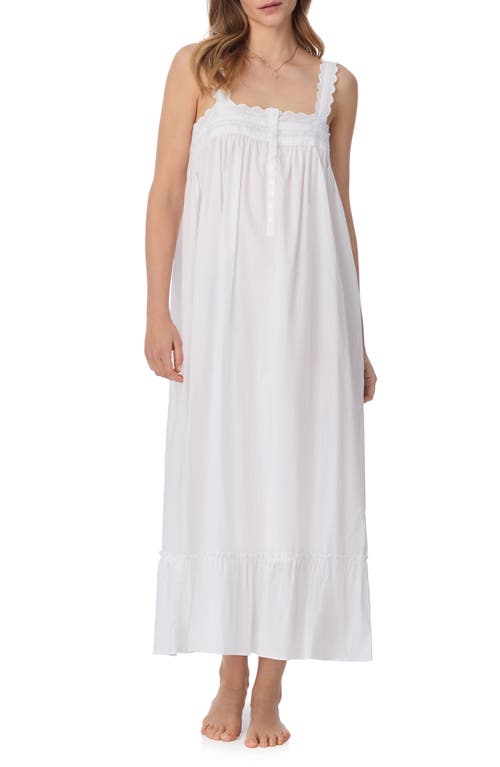 Eileen West Sleeveless Cotton Lawn Ballet Nightgown In White