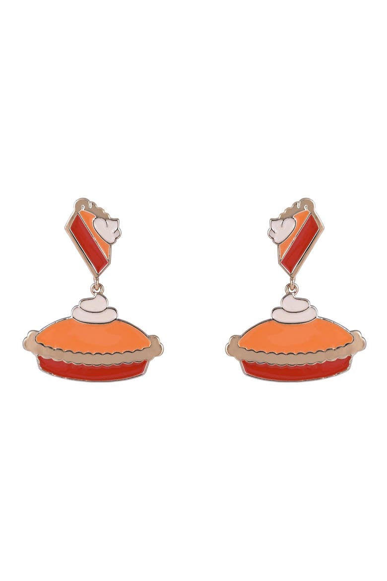 Pumpkin Pie Drop Earrings, Alternate, color, Orange