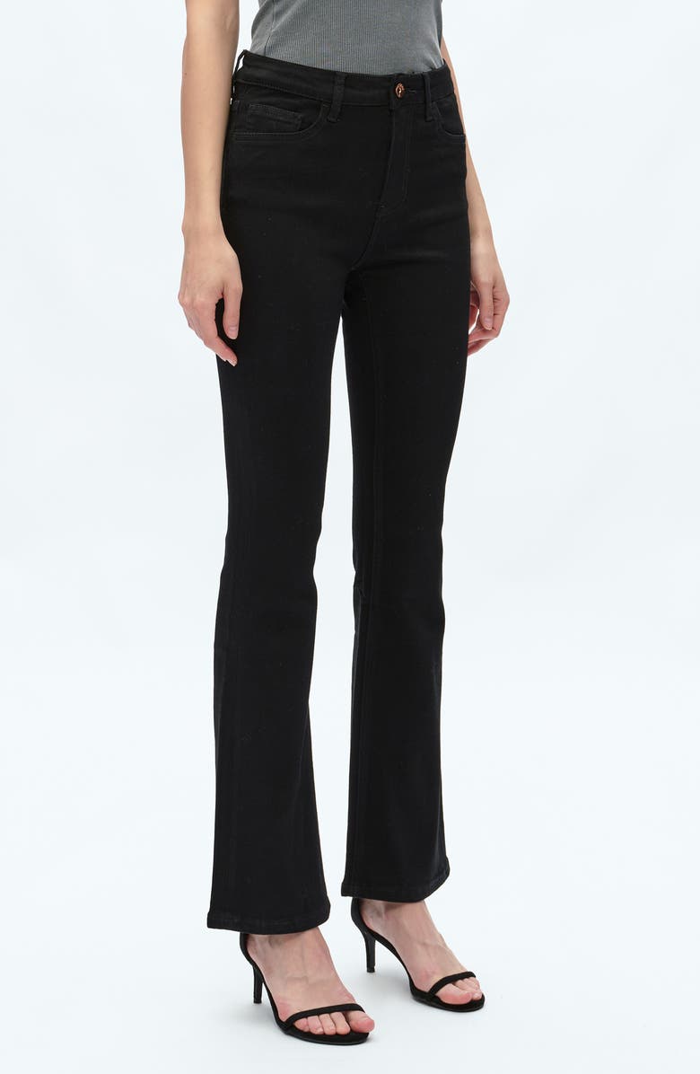 Bayeas High Waist Bootcut Jeans, Alternate, color, Solid Black