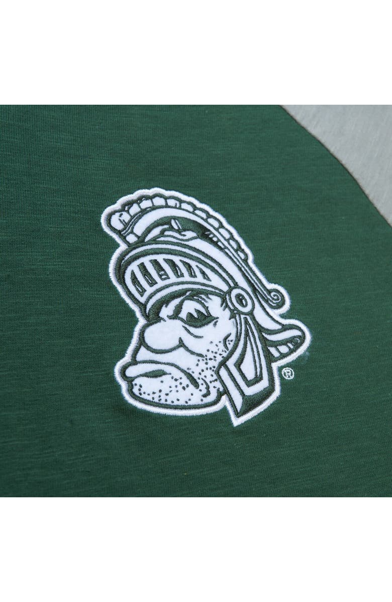 Mitchell & Ness Men's Mitchell & Ness Green Michigan State Spartans Legendary Slub Raglan Long Sleeve T-Shirt, Alternate, color, Green