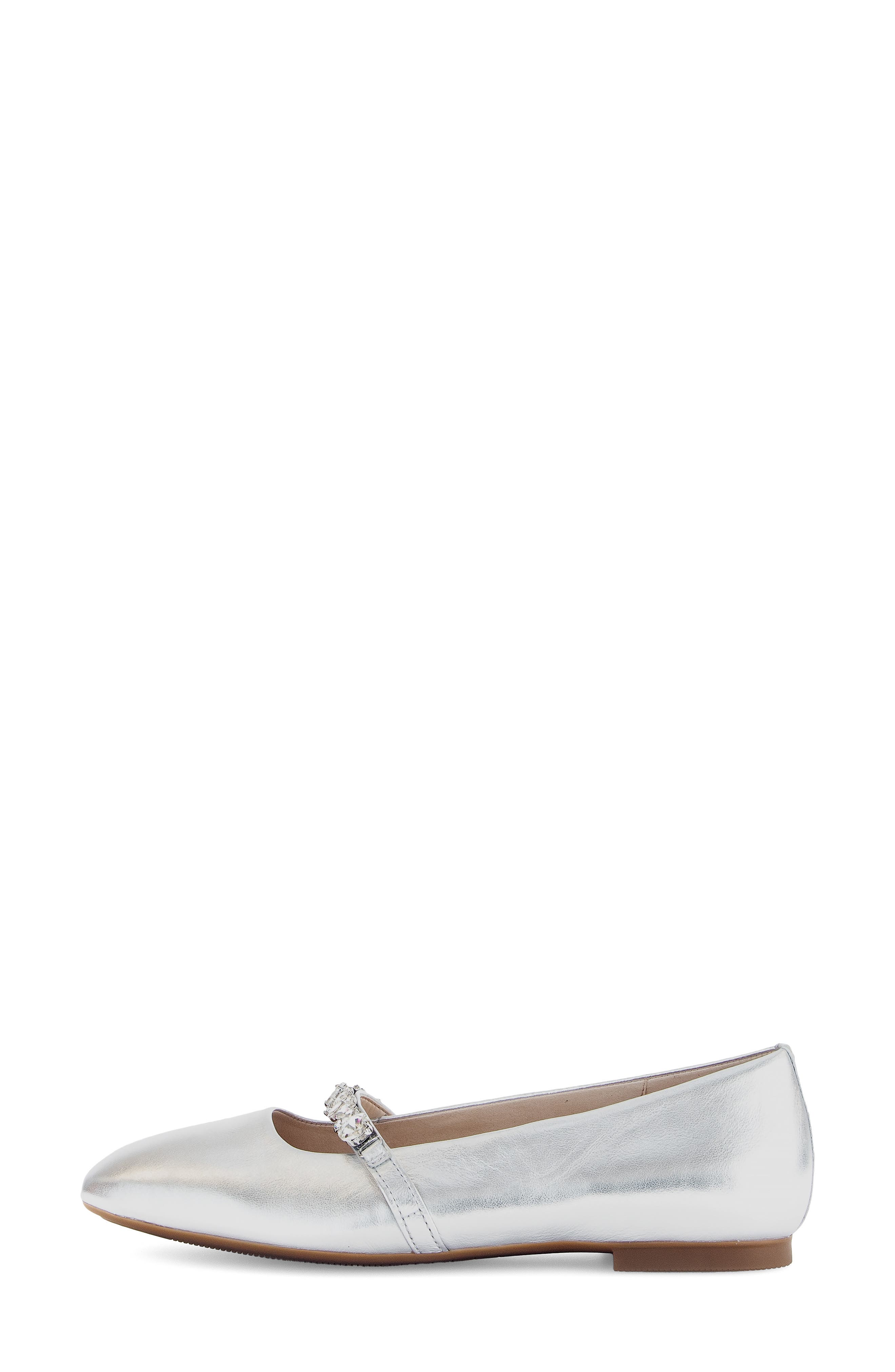 Crystal Mary Jane Flat, Alternate, color, SILVER