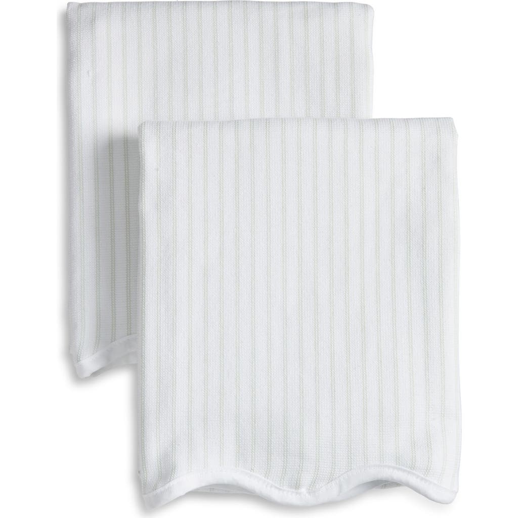Weezie Set Of 2 Scalloped Kitchen Towels In Neutral