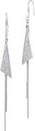 SAVVY CIE JEWELS Pavé Cubic Zirconia Tassel Drop Earrings