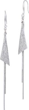 SAVVY CIE JEWELS Pavé Cubic Zirconia Tassel Drop Earrings