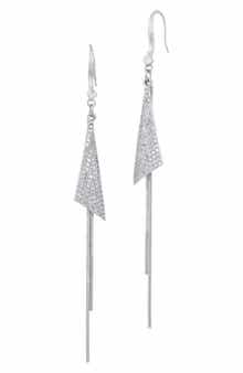 SAVVY CIE JEWELS Pavé Cubic Zirconia Tassel Drop Earrings