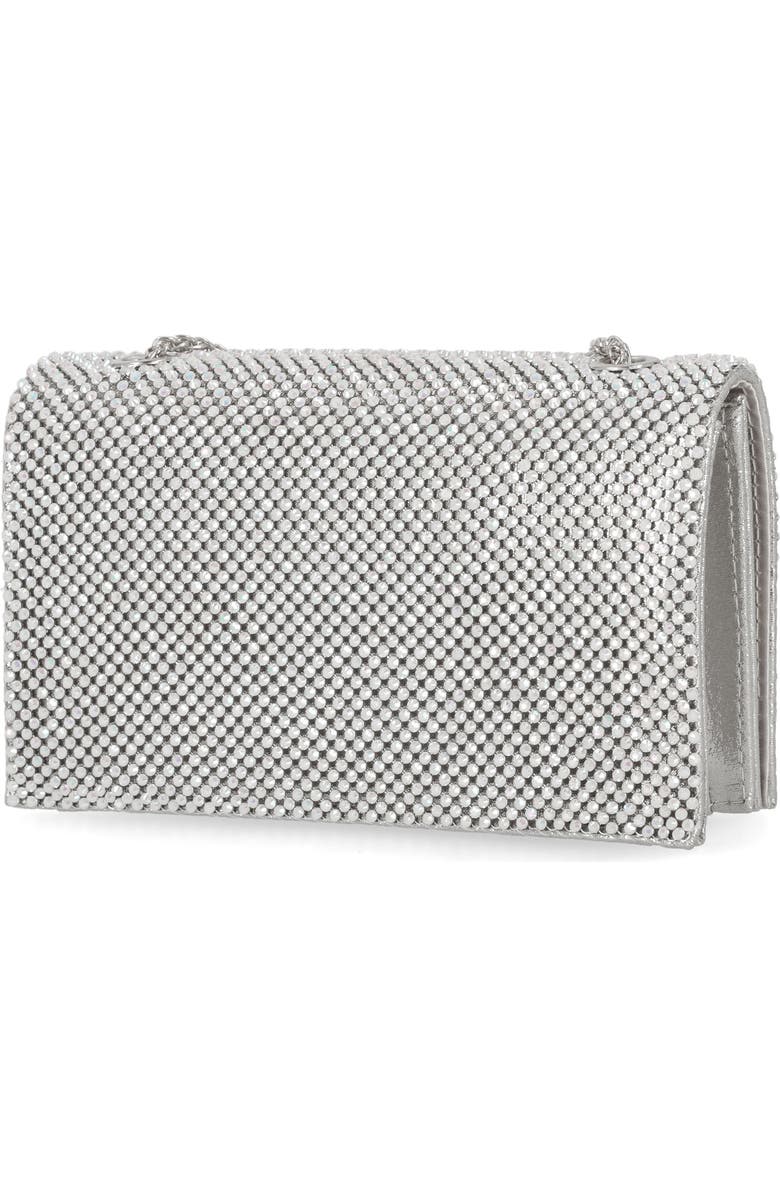 Jessica McClintock Adria Rhinestone Embellished Chain Handle Clutch, Alternate, color, Silver