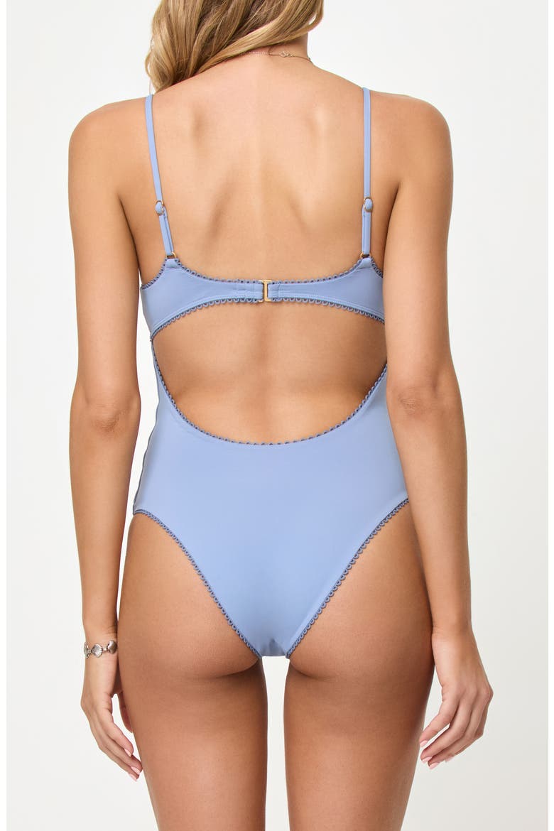 Posie One-Piece Swimsuit, Alternate, color, CHAMBRAY
