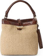 Brahmin Mini Amelia Embossed Leather Top Handle Bucket Bag