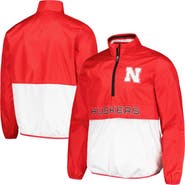 G-III SPORTS BY CARL BANKS Men's G-III Sports by Carl Banks Scarlet Nebraska Huskers Cornerman Half-Zip Top