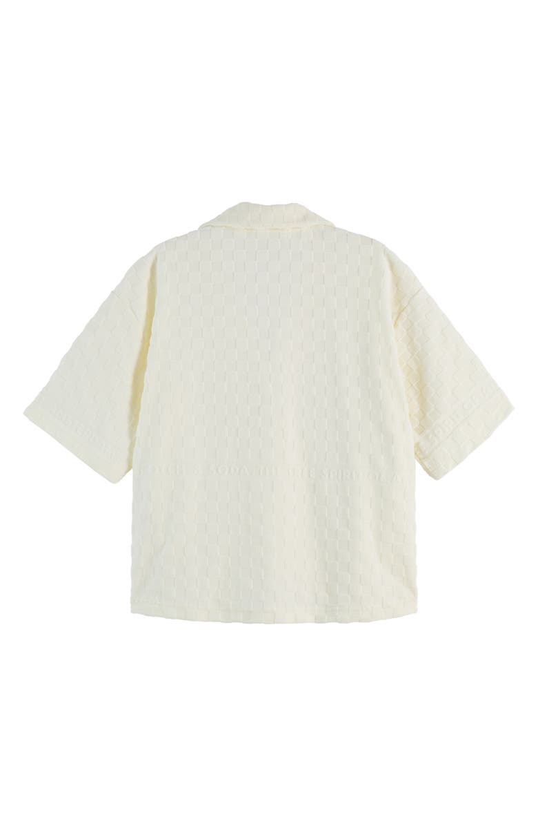 Scotch & Soda Terry Cloth Camp Shirt, Alternate, color, Soft Ice