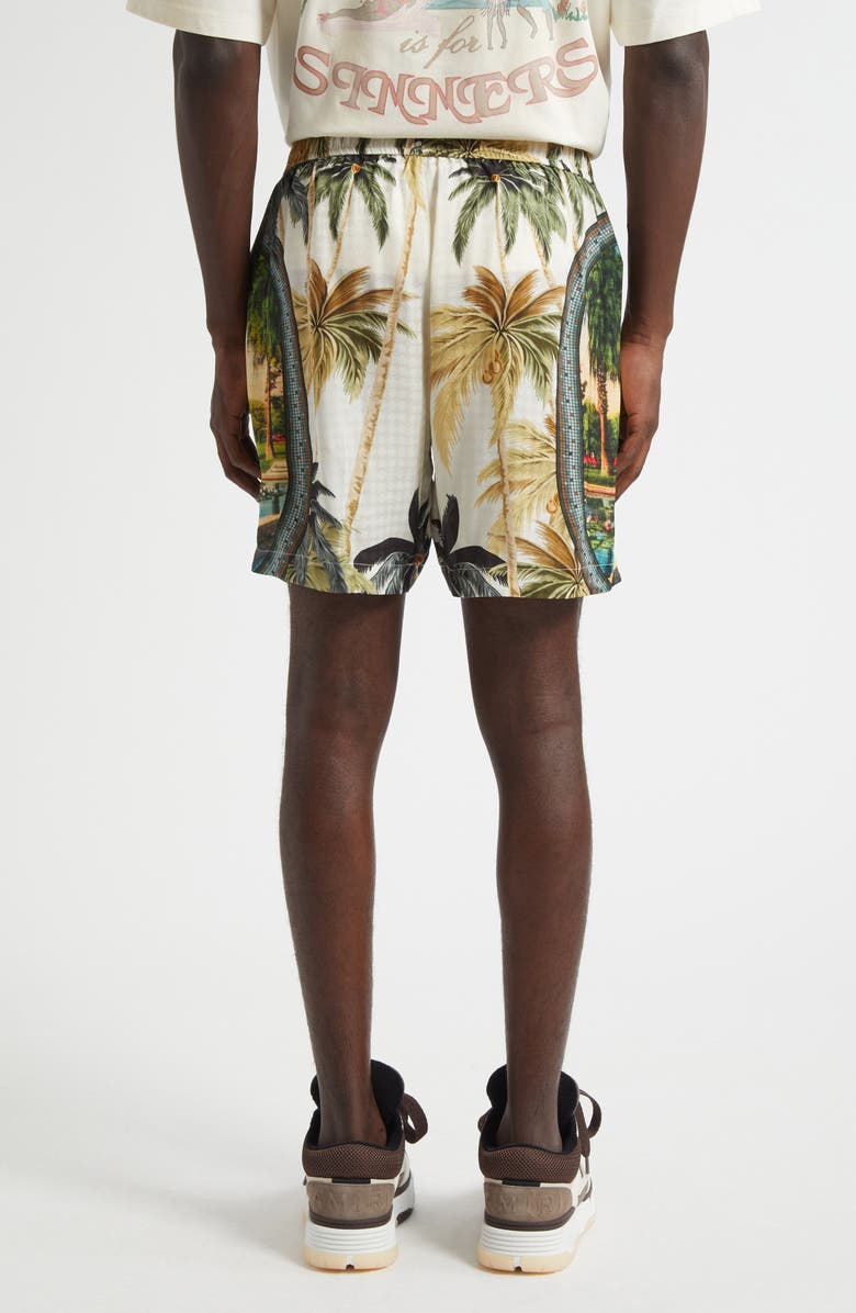 AMIRI Paradise Print Shorts, Alternate, color, Green/ White Multi