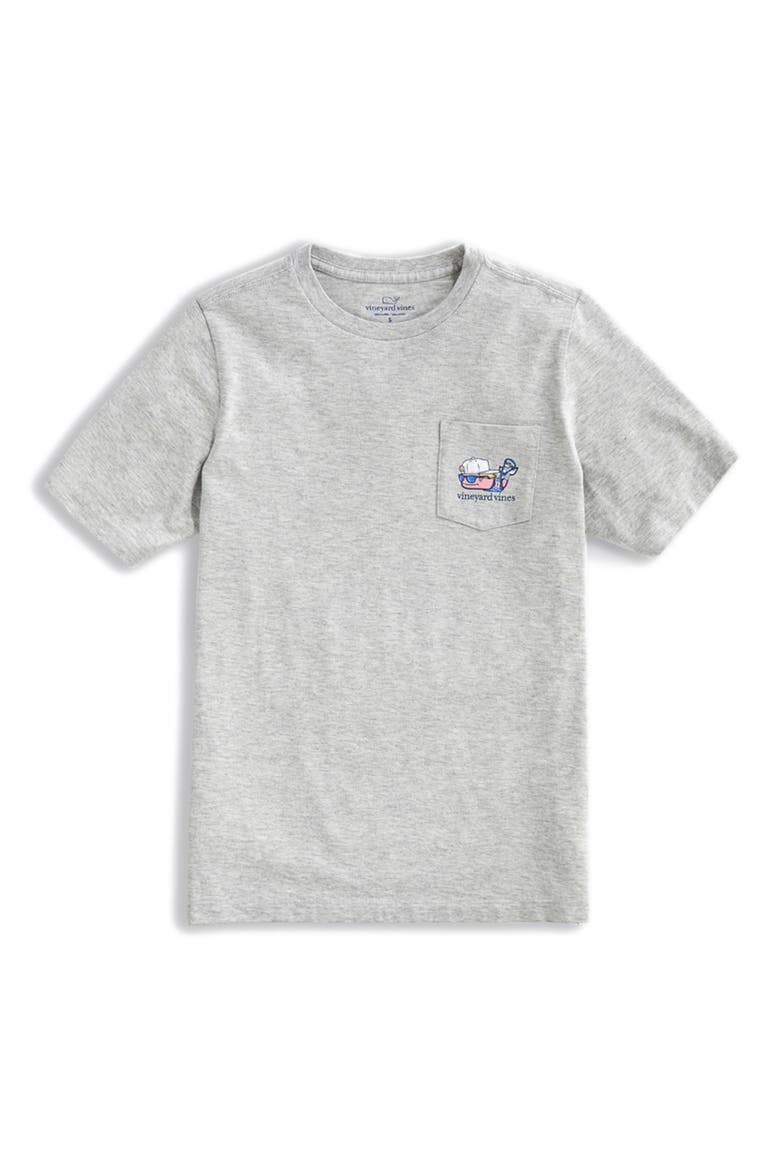 Lax Bro Whale Pocket T-Shirt, Main, color, GRAY HEATHER