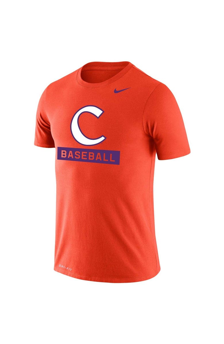 Nike Men's Nike Orange Clemson Tigers Baseball Logo Stack Legend Performance T-Shirt, Alternate, color,