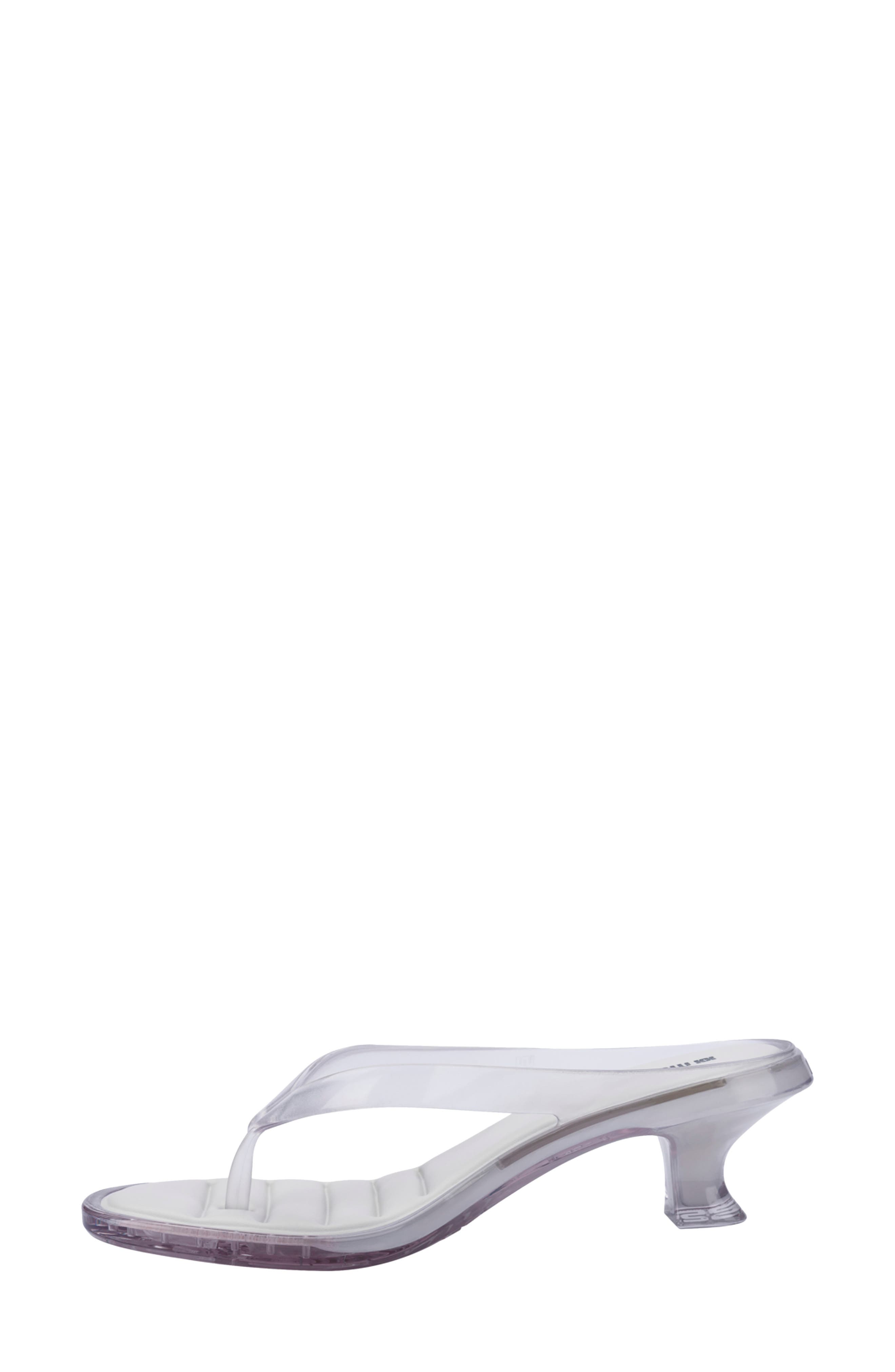 Kitten Heel Flip Flop, Alternate, color, CLEAR/WHITE