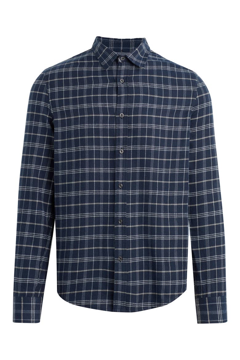 Oliver Flannel Button-Up Shirt, Alternate, color, VINTAGE NAVY PLAID