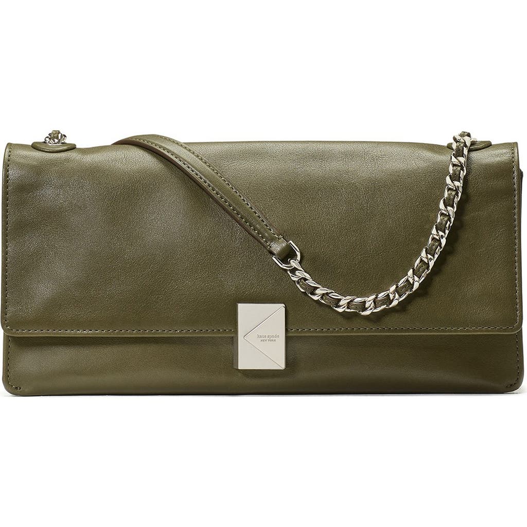 Kate Spade New York Deco Fine Grain Leather Convertible Chain Shoulder Bag In Green