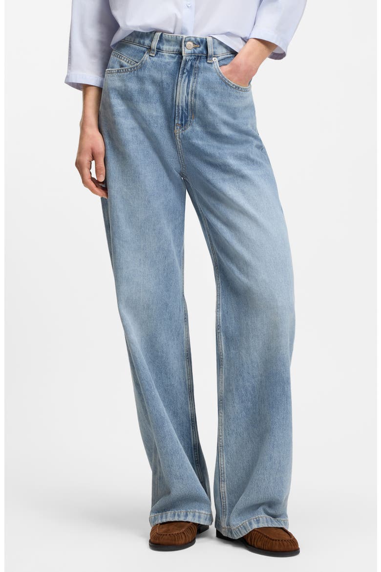 Marlene Wide Leg Nonstretch Jeans, Main, color, MED BU