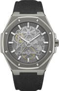 Kenneth Cole New York Benson Skeleton Automatic Nylon Strap Watch, 42mm