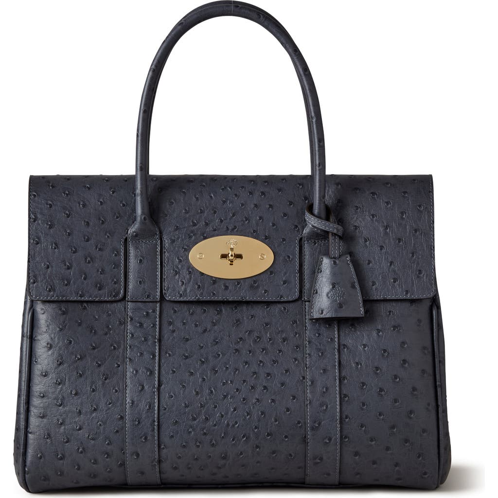 Mulberry Bayswater Leather Satchel In Blue