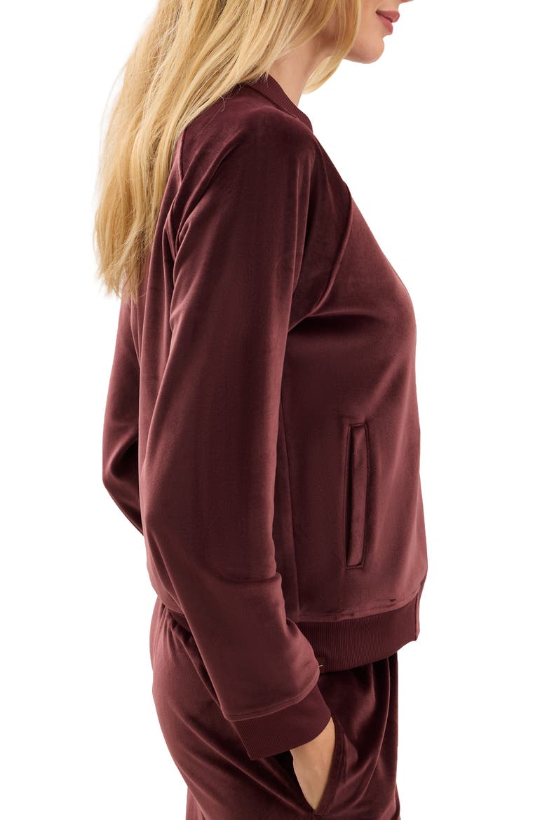Velvet Bomber Jacket, Alternate, color, DEEP GARNET