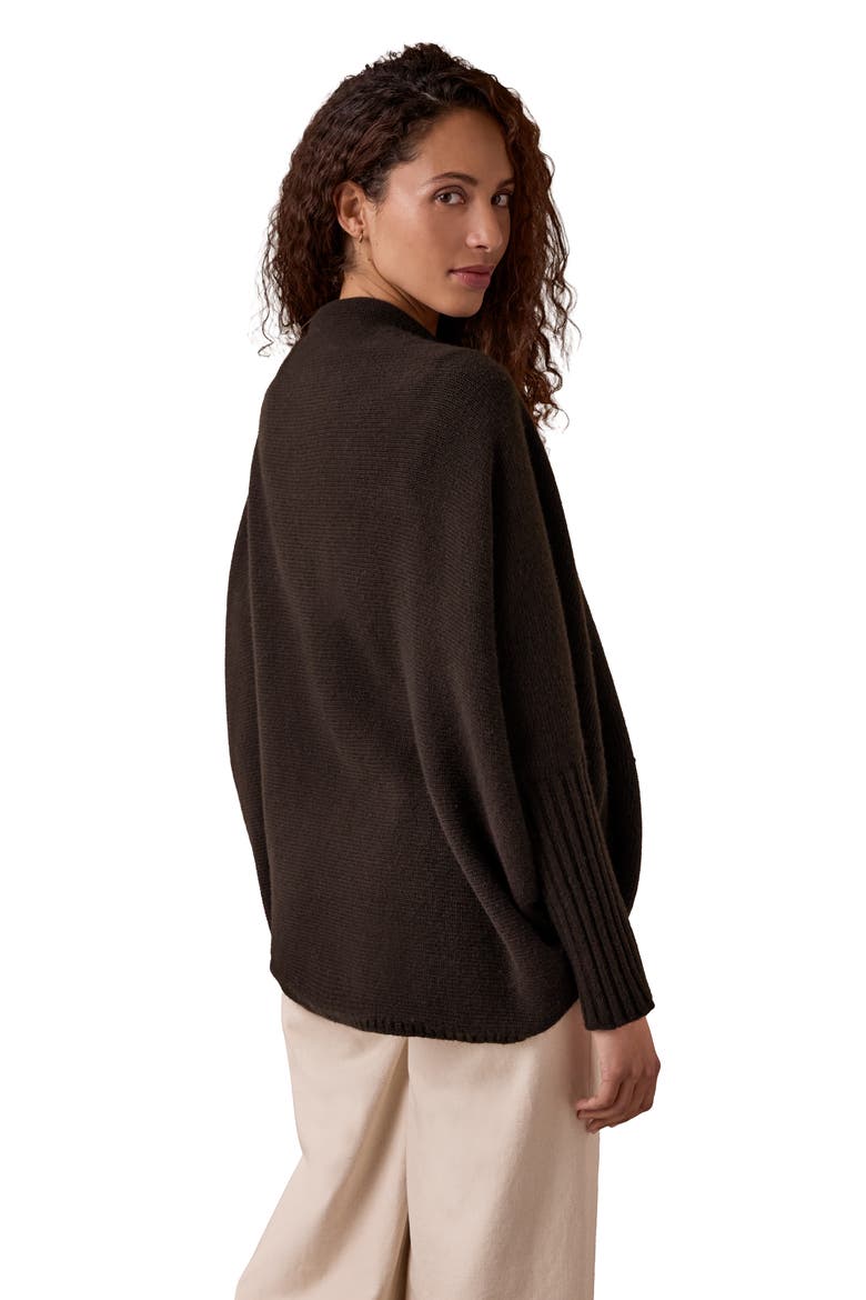 Long Sleeve Cocoon Cardigan, Alternate, color, Chocolate
