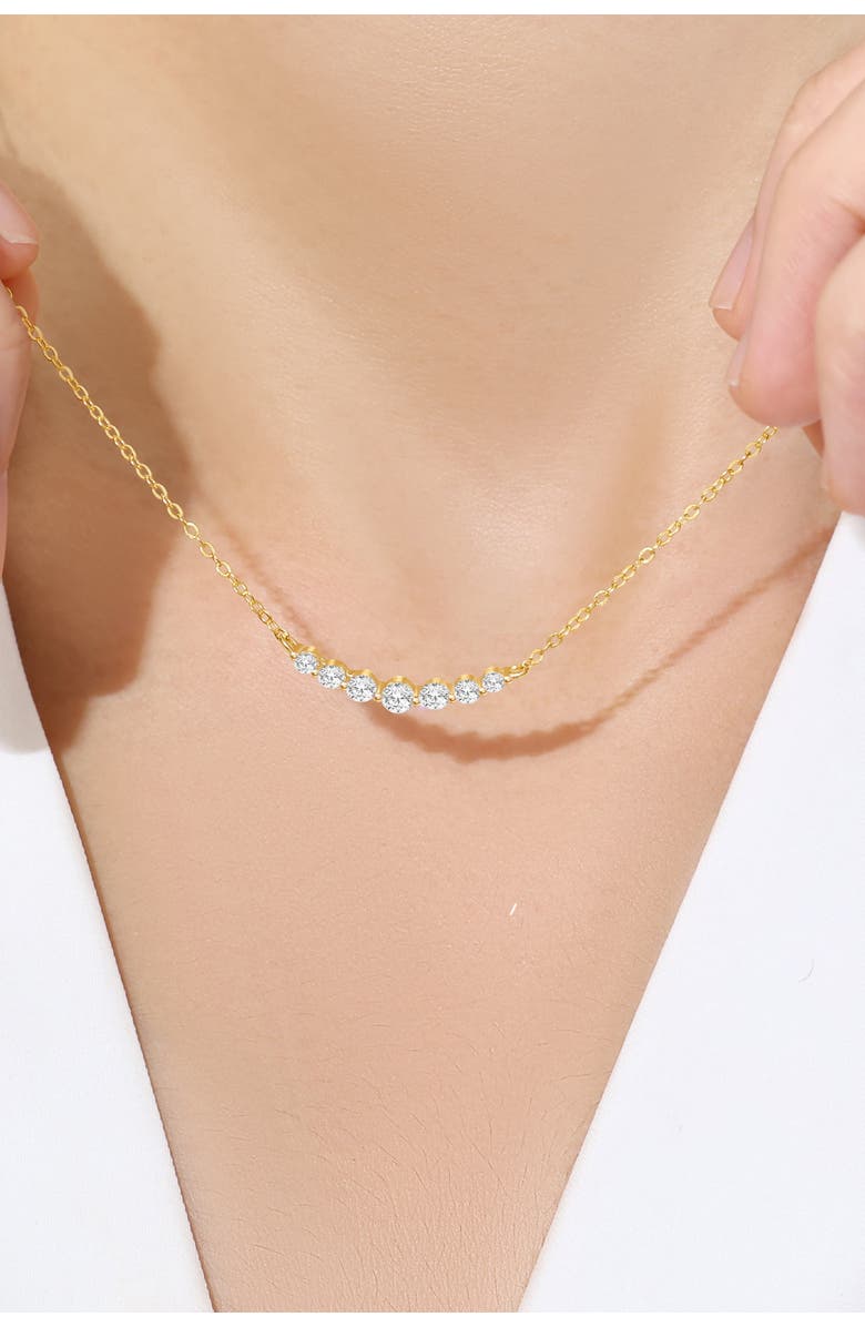 Mint
Lily Classic Arc Cubic Zirconia Necklace, Alternate, color, 925 Sterling Silver