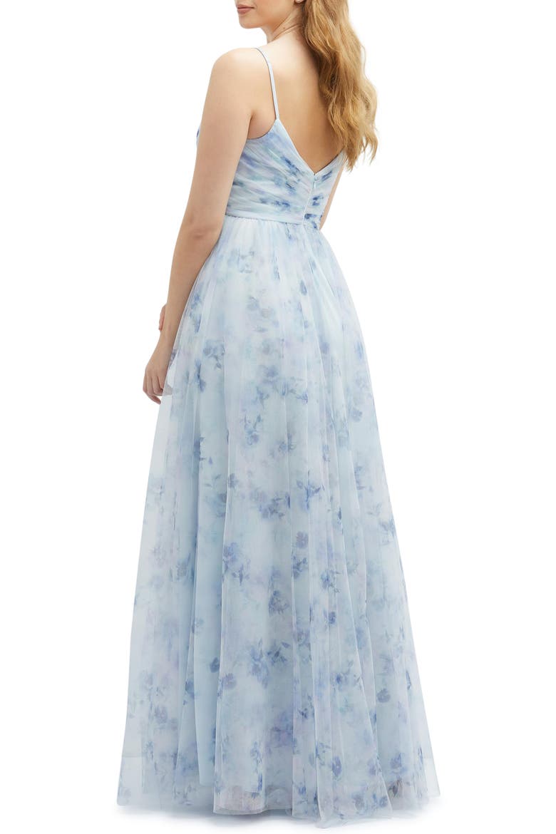Floral A-Line Chiffon Gown, Alternate, color, MIST GARDEN