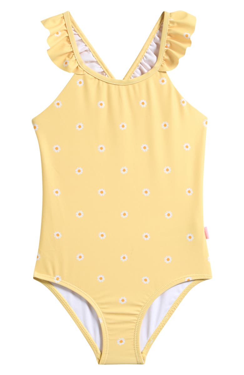 Seafolly Kids' Daisy Chain One-Piece Swimsuit, Main, color, Daisy Chain Yellow