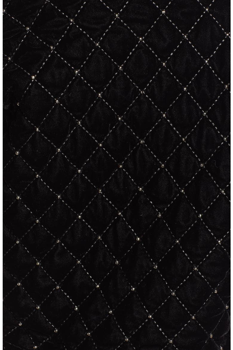 Quilted Velvet Jacket (Nordstrom Exclusive), Alternate, color, BLACK