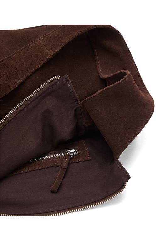 Mango Suede Shoulder Bag In Brown