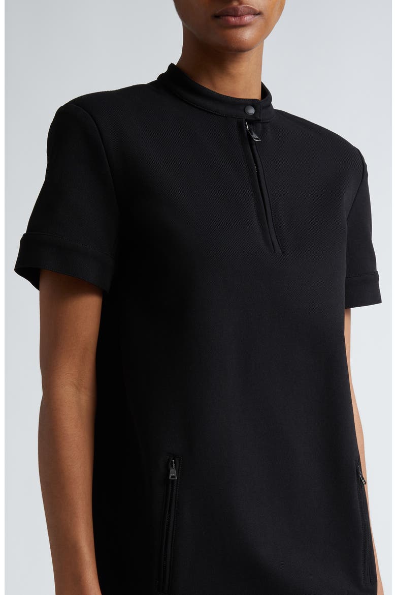 Lord Twill Knit Shift Dress, Alternate, color, BLACK