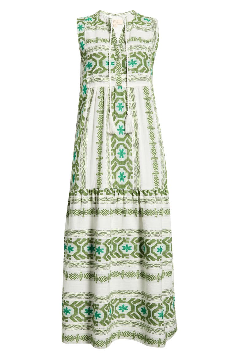 Sleeveless Cotton Cover-Up Midi Dress, Alternate, color, WHITE GREEN